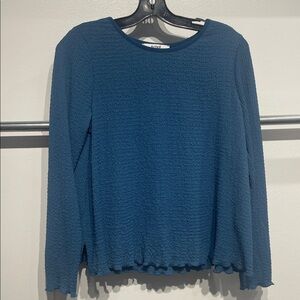 Sympli POP Blue Textured Women's Top